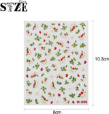 JMEOWIO 3D Nagelsticker Blume Nerdbeerenail Art Naklejka Selbstklebend Nagelaufkleber 5D Stereoskopisch Dekoration Nageldesign Zubehör 1 Blatt