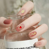 Złote zawieszki do paznokci 80 szt. Krzyżowe serce z różą Dziewica Maryja Klejnoty do paznokci Stop metali Akcesoria do paznokci do Manicure Projektowanie Dekoracje DIY Rzemiosło