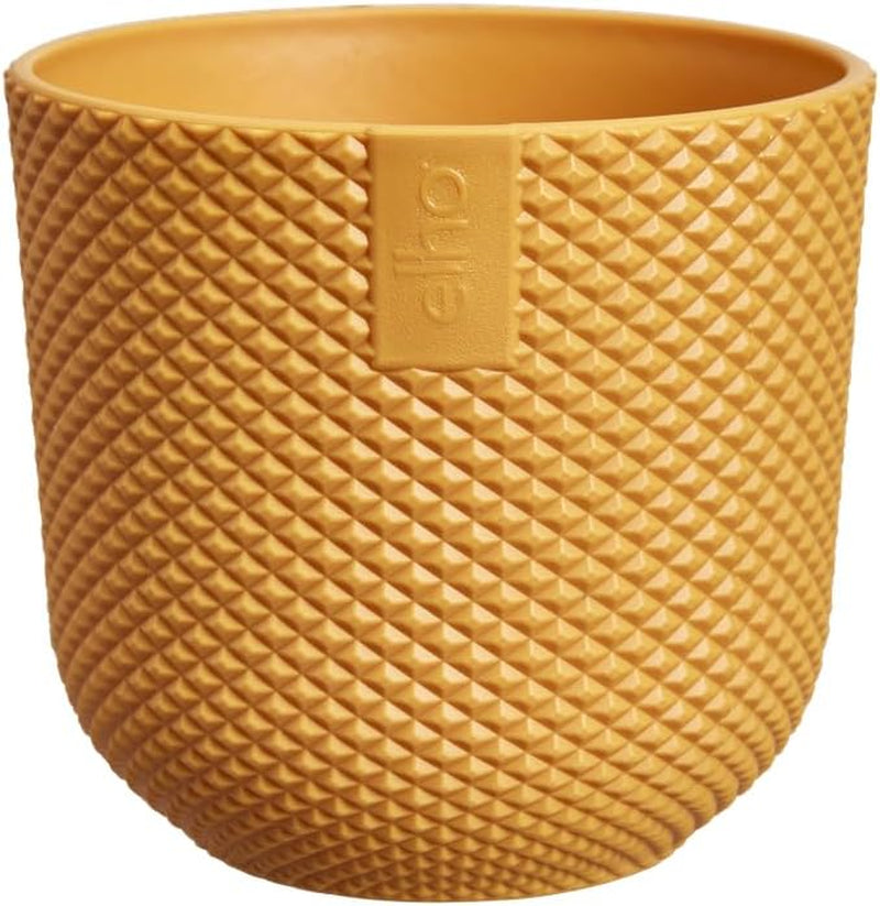elho Jazz Round Mini 7cm - Doniczki do wnętrz - 100% plastiku pochodzącego z recyklingu - Ø 7 x wys. 6,5 cm - Żółty/bursztynowy