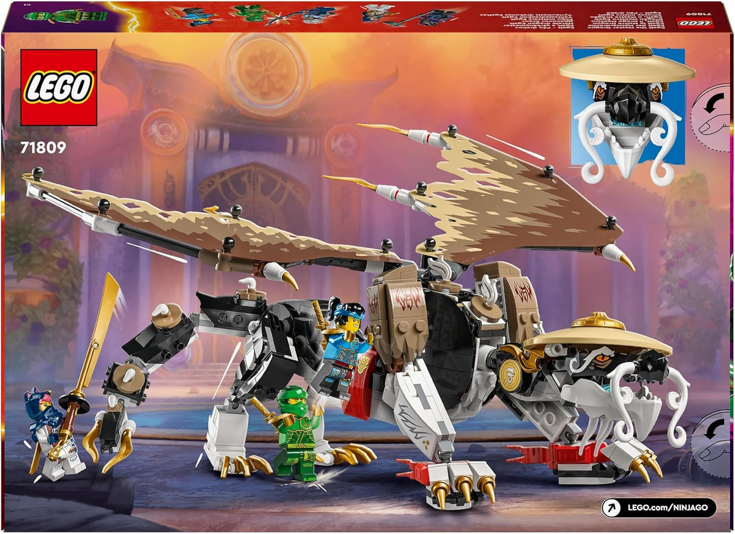 LEGO NINJAGO Egalt Smoczy Mistrz, zestaw Ninja ze smoczą zabawką i 5 figurkami, w tym Lloydem i NYA, Smoczym Mistrzem, prezent dla chłopców i dziewcząt od 8 lat 71809 Zestawy do budowania Beuche den LEGO-Store