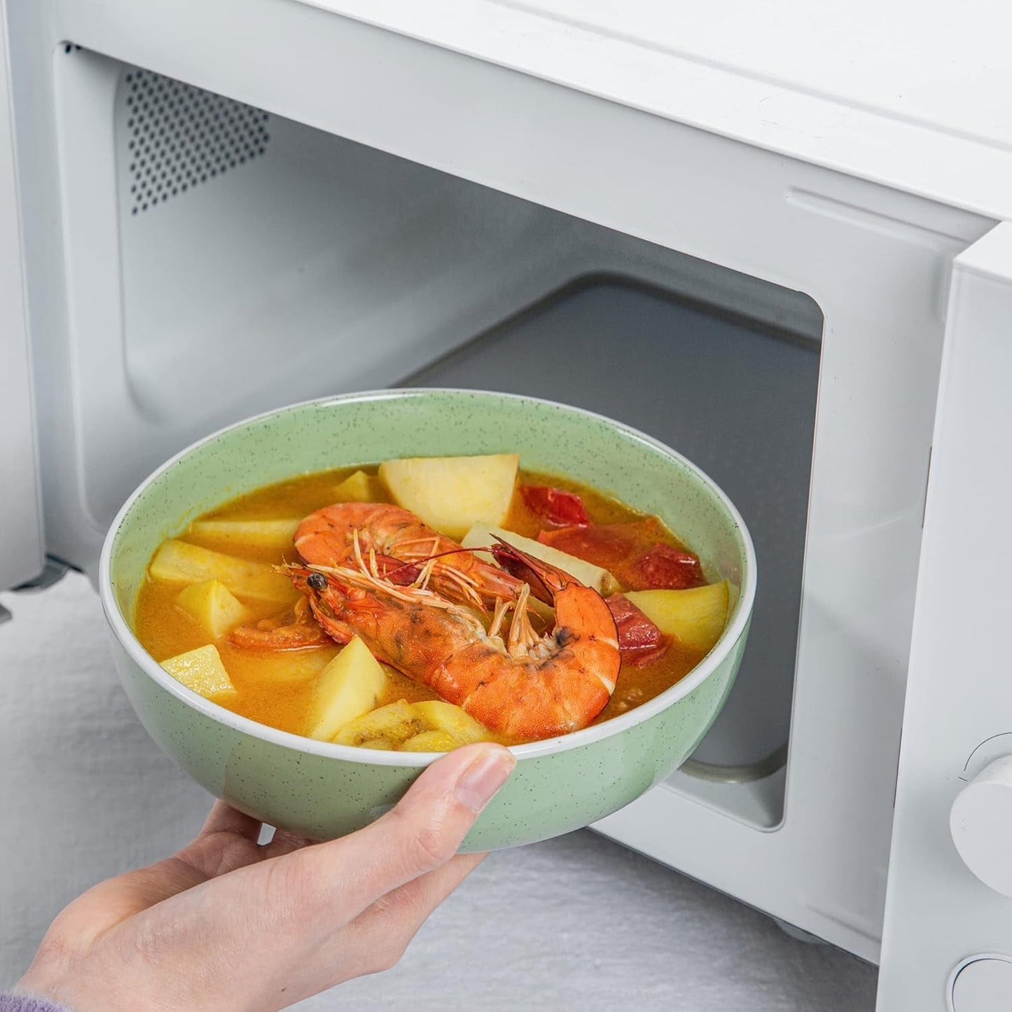 vancasso SESAM Serie Steingut Geschirrset für 12 Personen, 48 teiliges Kombiservice – Tafelservice mit Speisetellern, Desserttellern, Müslischalen und Kaffeetassen, skandynawski design