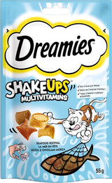DREAMIES SHAKE UPS Multiwitaminowe przysmaki z owoców morza dla kotów w porcjowanych saszetkach - 55g (6 saszetek)