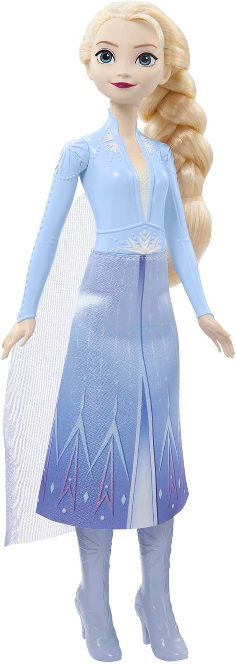 Mattel Disney Lalka Księżniczki Elsy, Lalka Kraina Lodu w stroju podróżnym, Czesane blond włosy, Przegubowy staw, Odpinana spódnica i buty, Prezenty Disneya, Zabawka dla dzieci w wieku od 3 lat, HLW48
