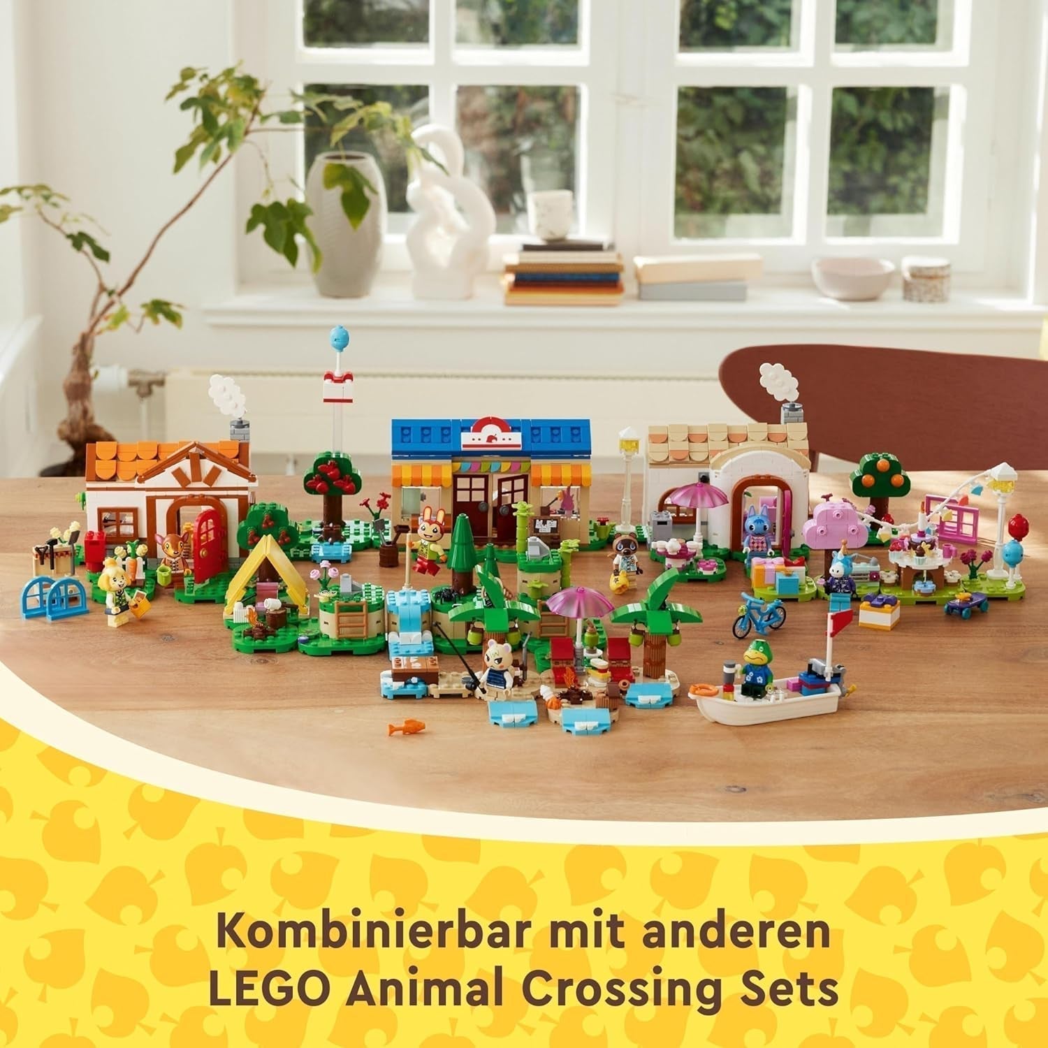 Zestaw LEGO Animal Crossing Nook's Shop i Sophie's House, kreatywna zabawka dla dzieci z 2 minifigurkami z serii gier wideo, prezent dla dziewcząt i chłopców od 7 lat 77050 Zestawy do budowania Besuche den LEGO-Store