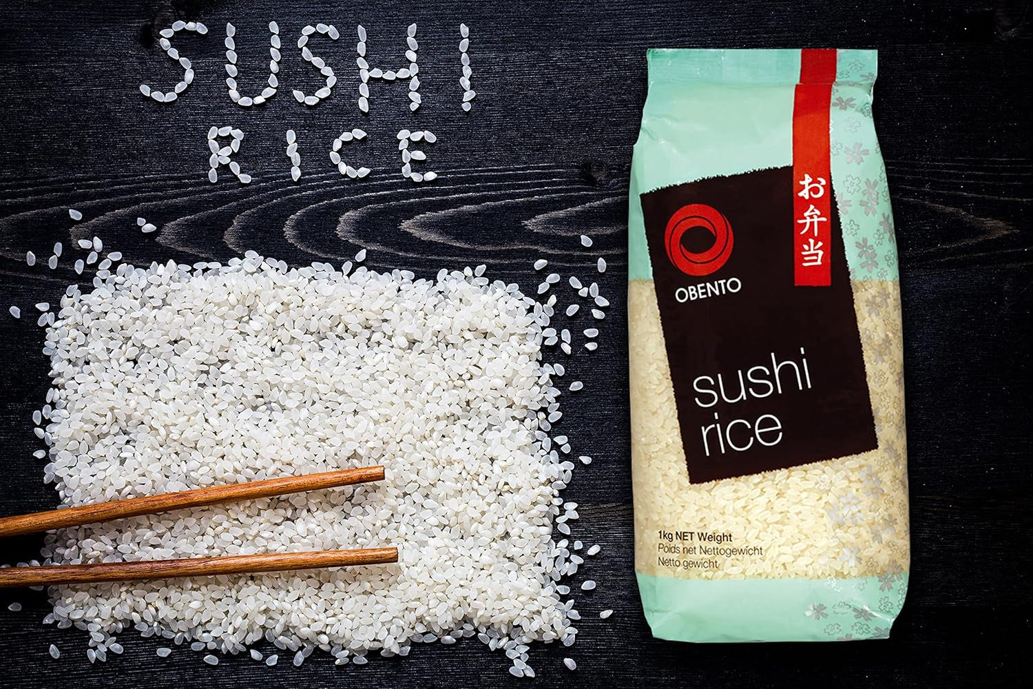 Ryż Sushi, ryż kleisty do bułek nori i innych japońskich specjałów sushi, 1 kg (1 opakowanie)