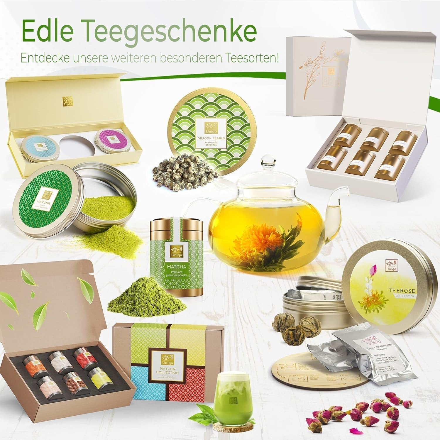 Herbata Uniqo Matcha w proszku 200 g w ekologicznym opakowaniu wielokrotnego napełniania