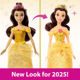 Mattel Disney Princess Toy Przegubowa lalka Belle Fashion z błyszczącymi ubraniami i akcesoriami Prezent inspirowany filmami Disneya dla dzieci HLW11