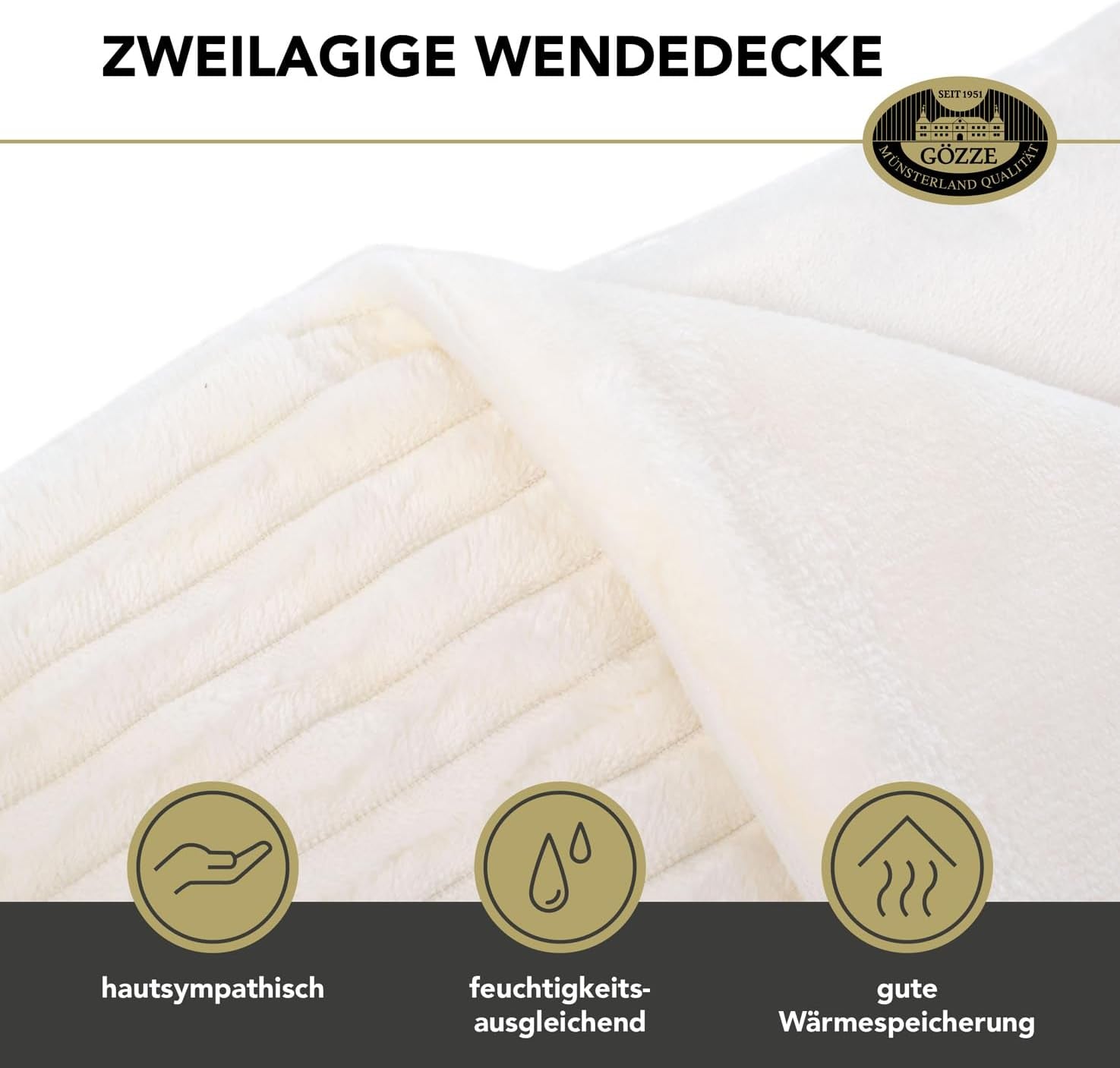 Dywan do salonu Gözze o aksamitnym wyglądzie, 150 x 200 cm, biała wełna, 40067-00-150200 Łóżka i koce Besuche den GÃ¶zze-Store