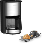 Ekspres do kawy Krups KM3210 Pro Aroma Plus, 10 filiżanek, 1,25 l, utrzymywanie ciepła przez 30 minut, widoczne okienko poziomu wody, system zapobiegający kapaniu, czarny z aplikacjami ze stali nierdzewnej