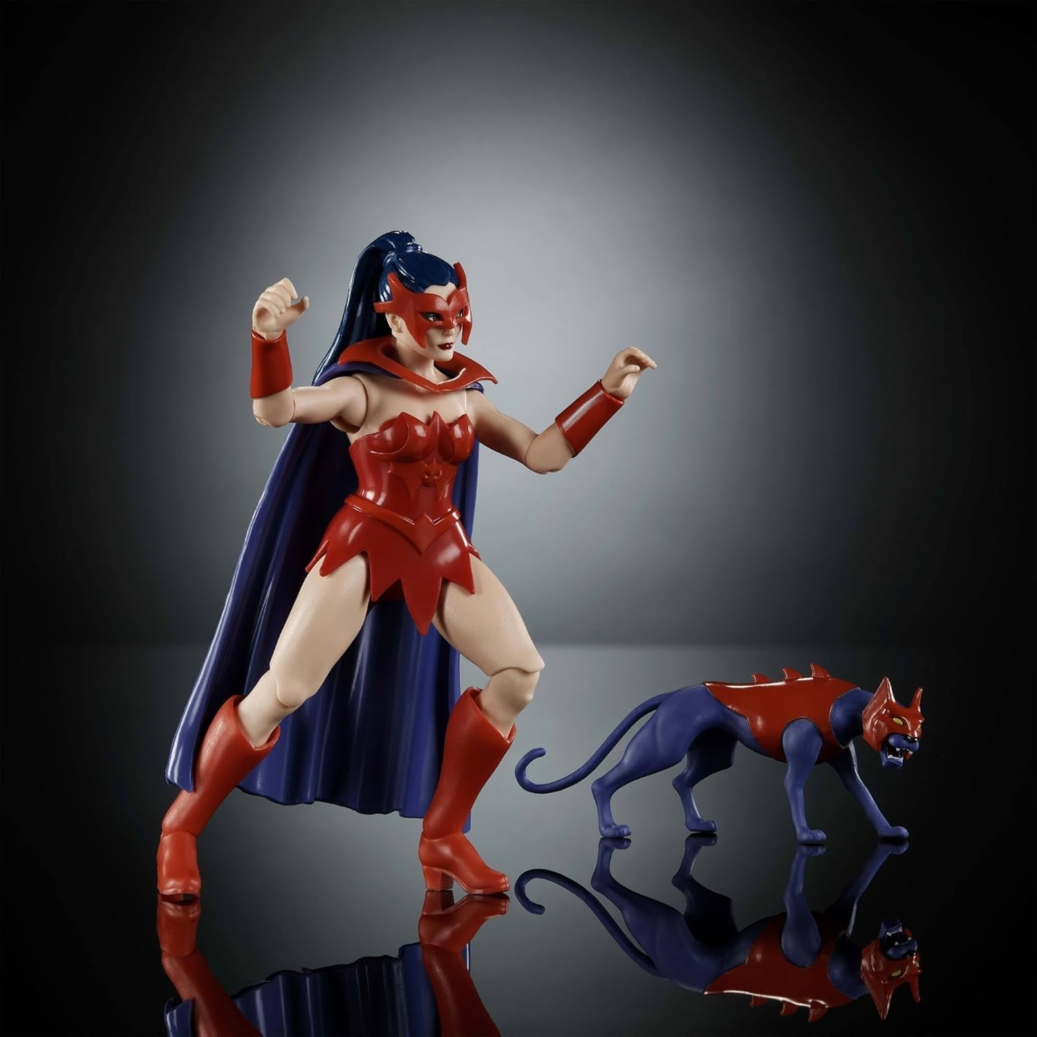 Figurka Catra Masters of the Universe Origins z kolekcji kreskówek, ok. Bohaterka serialu telewizyjnego o wysokości 14 cm, Księżniczka Mocy, z lat 80. Szczegółowy projekt i akcesoria dla kotów JBM84 Figurki Naty Shop