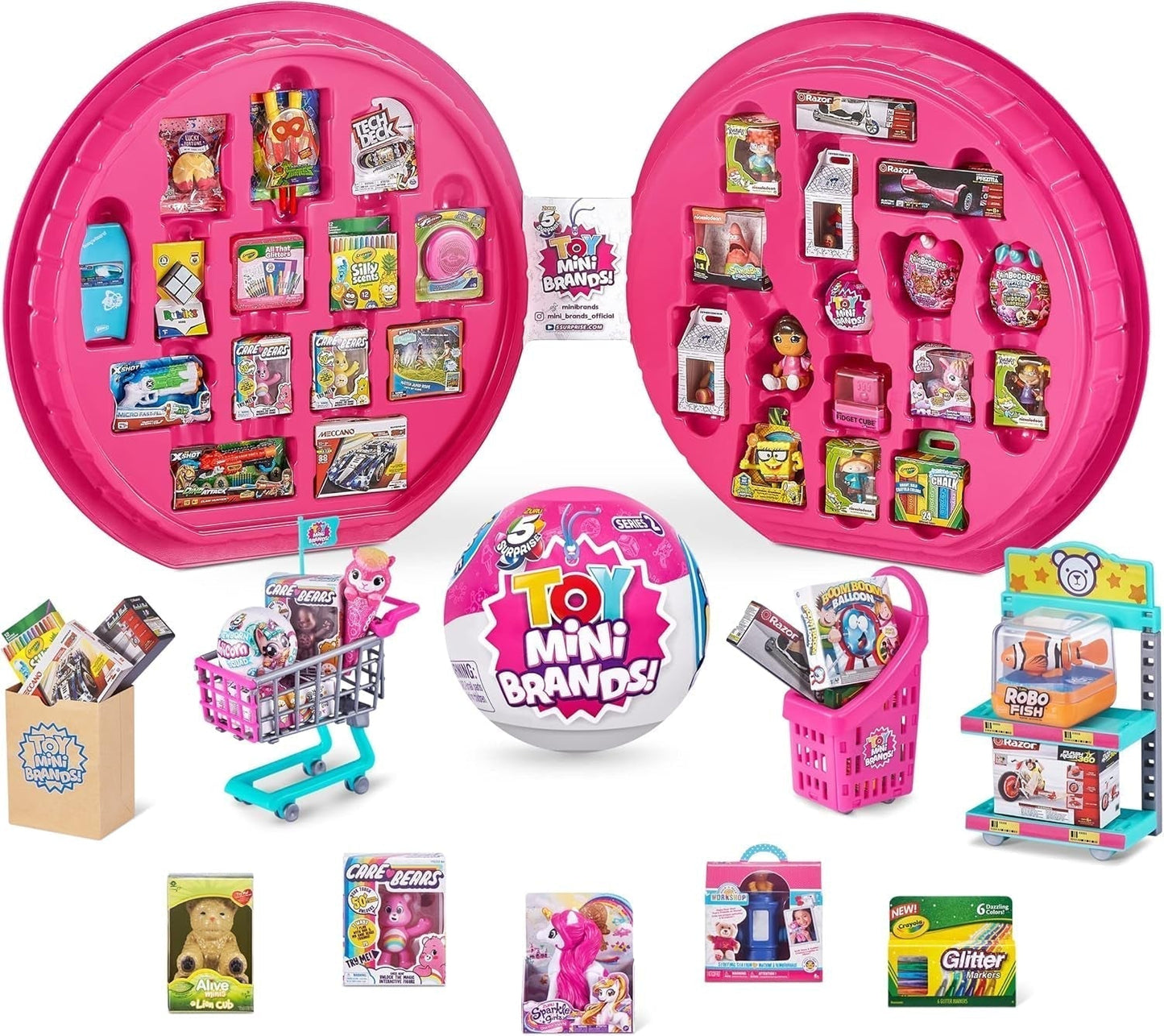 5 folderów z kolekcjami-niespodziankami Mini Brands Series 2 i 3 kapsułki-niespodzianki od ZURU Figurki Naty Shop