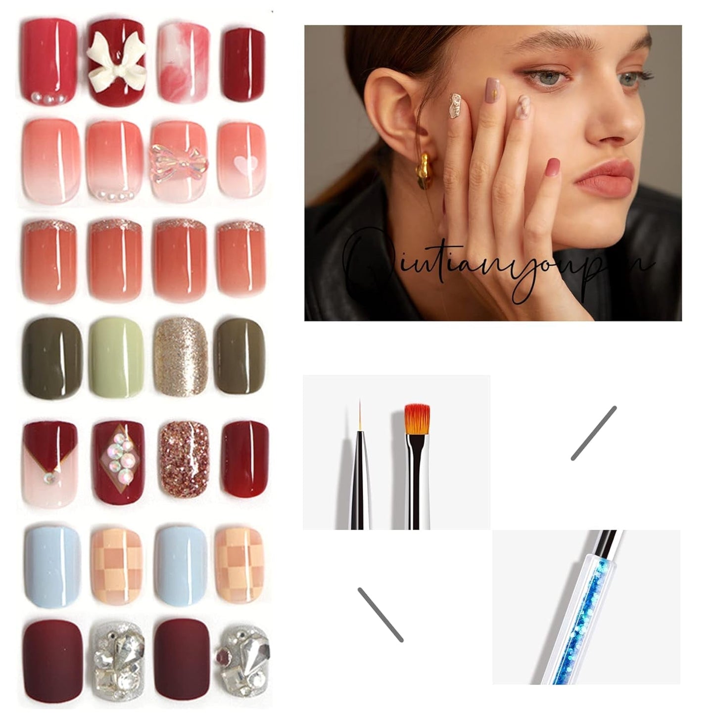 Nagel Art Fineliner Pinsel [5 Stück], Nagel Art Liner Pinsel, Professionel Detail Pinselset, Nagellack Pinsel, Für Nail Art Design Salon malarski, Nageldesign Nagel Fußpflege