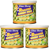 Khao Shong Smażony zielony groszek z wasabi, chrupiący groszek w pikantnej panierce, niskotłuszczowa alternatywa dla orzechów, średnio ostry, puszka 1 140 g | 140 g (1 opakowanie)
