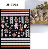5 Blatt 3D Nagelsticker Weihnachten Nagelaufkleber 5D Stereoskopisch Selbstklebend Schneeflocke-Weihnachtswinterurlaub Nail Art Naklejka Dekoration Nageldesign Zubehör