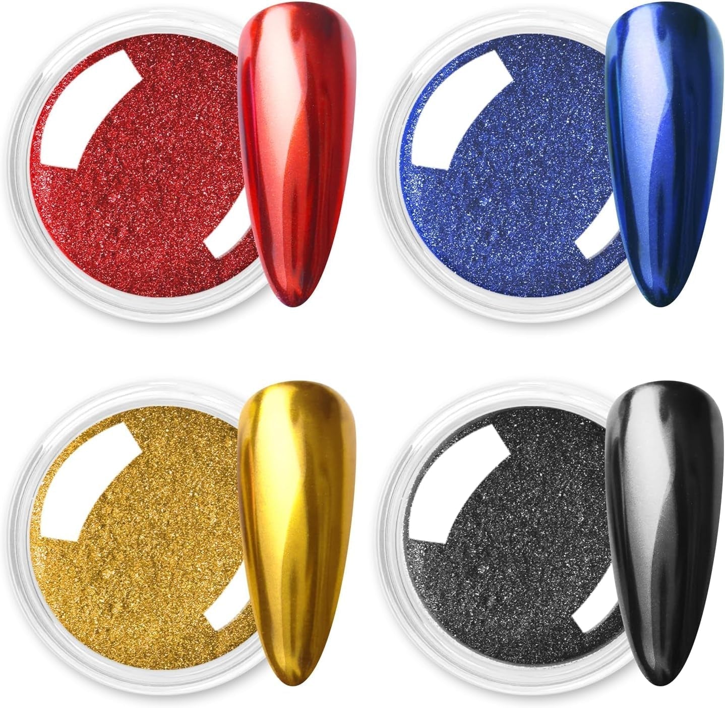 Chrom Nagel Pulver 4 Farben Irisierendes Aurora Pulver Metallic Spiegel Effekt Pigment Perłowy Meerjungfrau Glitter Einhorn Glitter Für Żel Polski Nail Art Dekoration-Purpurgrüner Jadeit