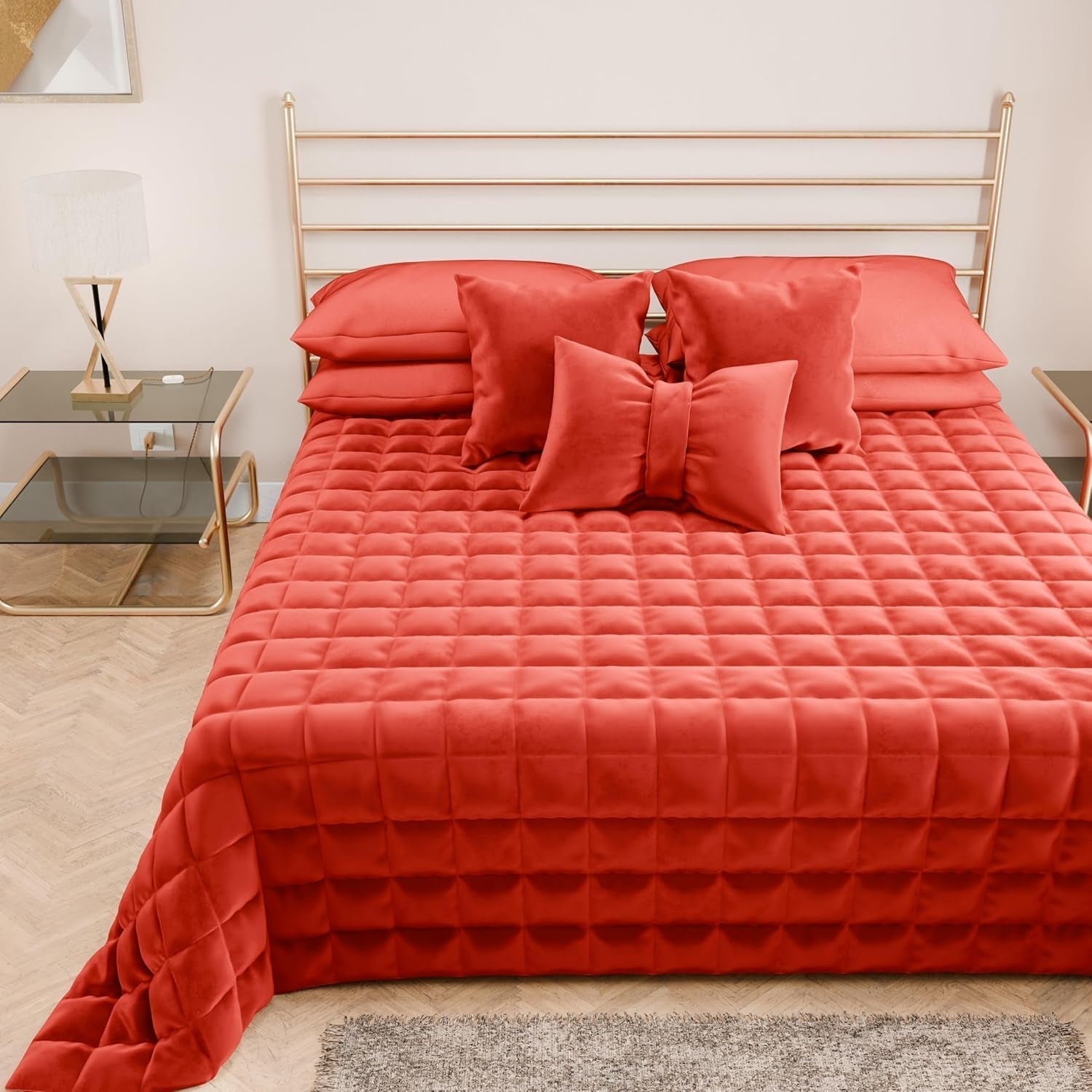 PETTI Artigiani Italiani - Kołdra na łóżko pojedyncze, kołdra dwustronna, kołdra wiosenna, granatowa, biała, 100% Made in Italy Kołdry i kołdry Naty Shop Czerwony 160 X 190 cm