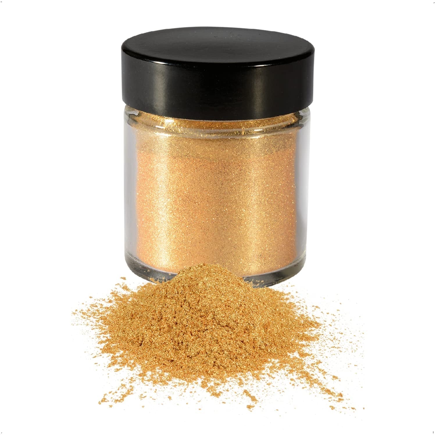 Günthart Backdecor Gold Powder - brokat jadalny, proszek do barwienia żywności, brokat do napojów - mały brokat ze złotym pyłem dla miłośników pieczenia, 1 opakowanie (1 x 7g)