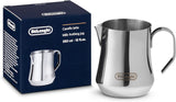 De'Longhi Dzbanek na mleko DLSC060, dzbanek na mleko do ręcznego spieniania, ergonomiczny uchwyt, pojemność 350 ml, stal nierdzewna