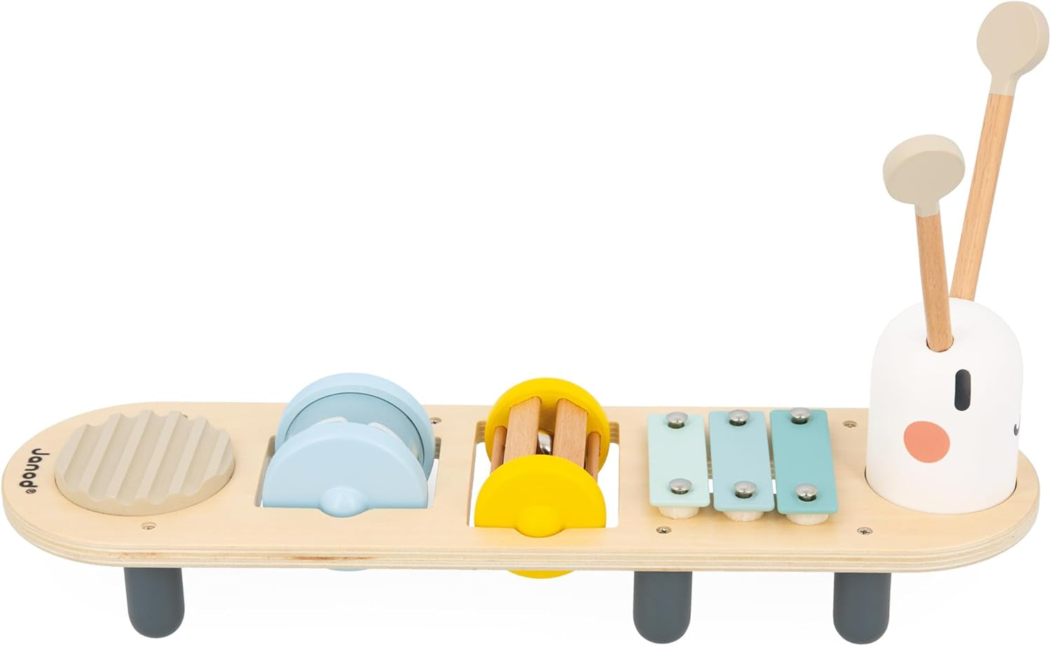 Janod - Utwory muzyczne Sweet Cocoon - 5 muzycznych zajęć dla dzieci - Wczesna edukacja muzyczna - Drewniana zabawka FSC - Od 12 miesiąca, J04058 Baby Toys Naty Shop