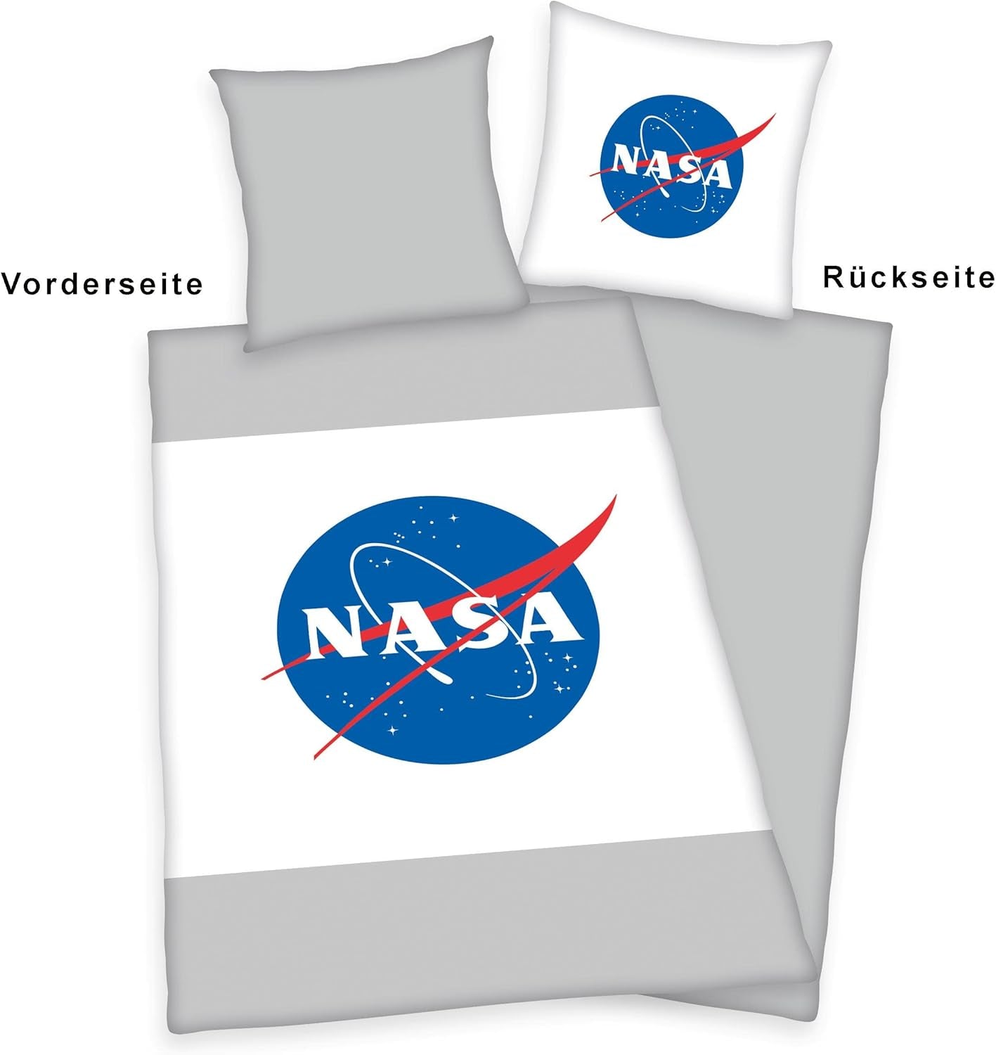 Komplet pościeli NASA, bawełna/wzmocniony, szaro/biały Pościel - dziecięca Naty Shop
