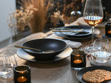 Creatable, 23146, seria SOFT TOUCH BLACK, 20-częściowy zestaw naczyń obiadowych, serwis łączenia porcelany, można myć w zmywarce i używać w kuchence mikrofalowej, wyprodukowano w Portugalii