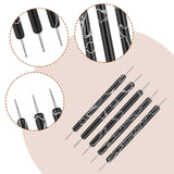5 Stück Nail Design Narzędzia do kropkowania Nagelkunst Werkzeug Nagelpunkt Pinsel Punktierung Stift Marbleizing Werkzeug Für Nagelack Maniküre, Schwarz