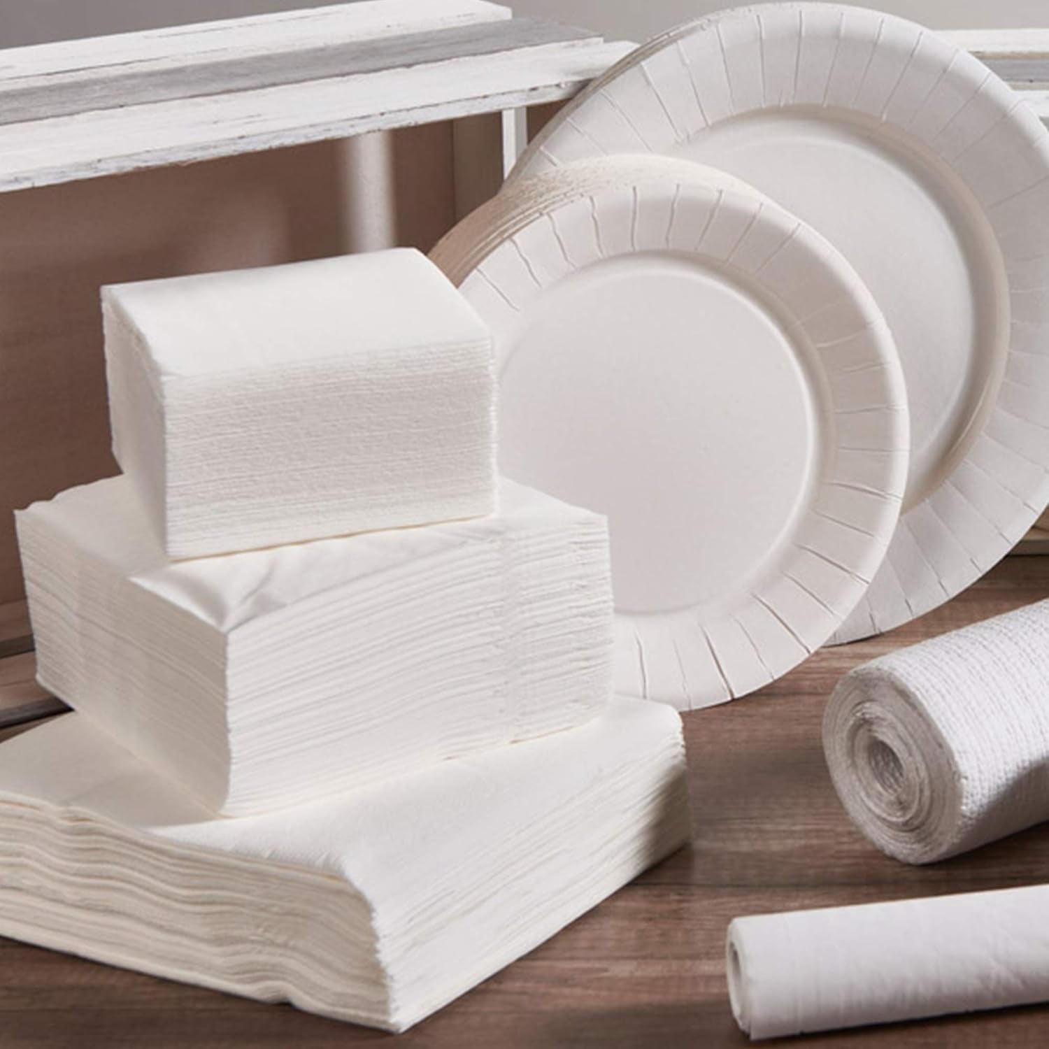 Serwetki bawełniane Le Napage 50 25 x 25 cm, 3-warstwowe, FSC białe