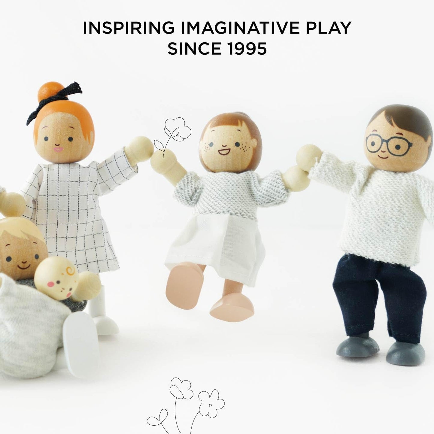 – Zestaw drewnianych domków dla lalek My Doll Family | Zestawy akcesoriów do domku dla lalek Daisylane dla dziewczynek – odpowiednie dla dzieci w wieku powyżej 3 lat P053