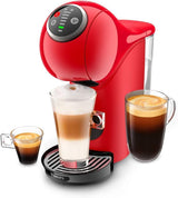 NESCAFÉ DOLCE GUSTO Krups KP3405 Genio S Plus Maszyna do kapsułek | Zwiększenie espresso, ciśnienie pompy 15 barów | Zbiornik na wodę 0,8 l | 1500 watów | Kolor czerwony z latte macchiato