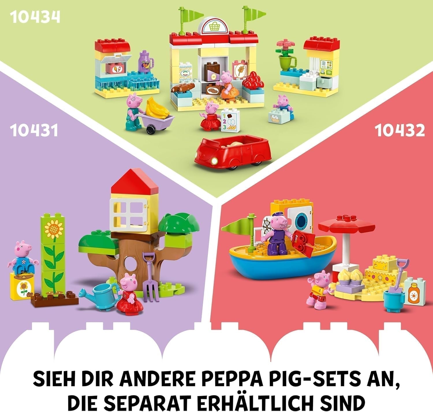 LEGO DUPLO Dom urodzinowy Peppy: kreatywna 3-figurkowa zabawka. Zbuduj i przebuduj zabawkowy dom dla 2-latków, chłopców i dziewcząt, rozwija zręczność 10433 Zestawy do budowania Besuche den LEGO-Store