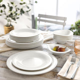 vivo - Grupa Villeroy & Boch – Niezbędny biały zestaw obiadowy 18 tlg. Weiß, Spülmaschinenfest, Mikrowellensicher, Geschirr Set für 6 Personen, Müslischalen, Speiseteller, Dessertteller, Premium Porzellan
