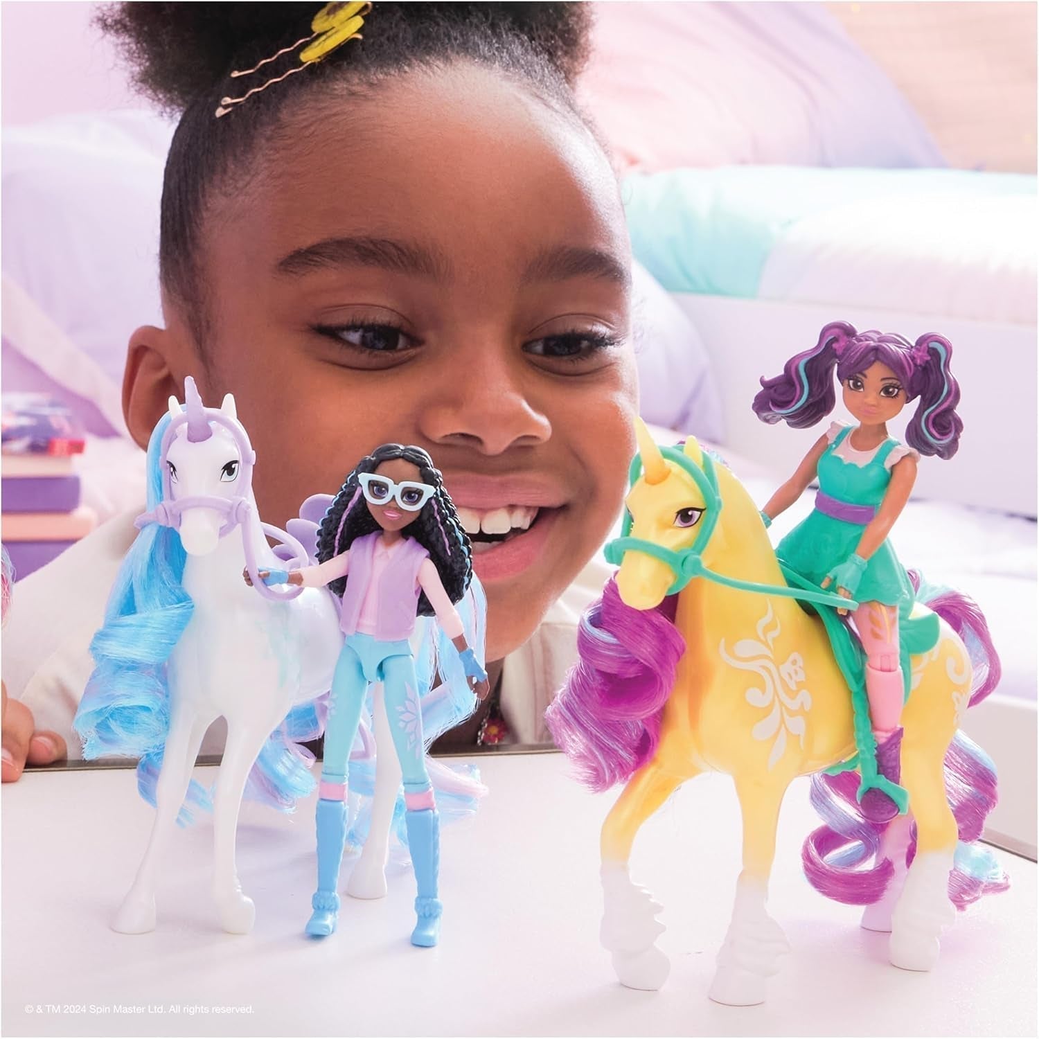 Zestaw Unicorn Academy AVA i liść jednorożca - oryginalne figurki o wysokości około 12 cm z popularnej serii Netflix Z dwoma akcesoriami i szczotkami do włosów Do pomysłowego odgrywania ról, dla dzieci w wieku od 4 lat Figurki Naty Shop