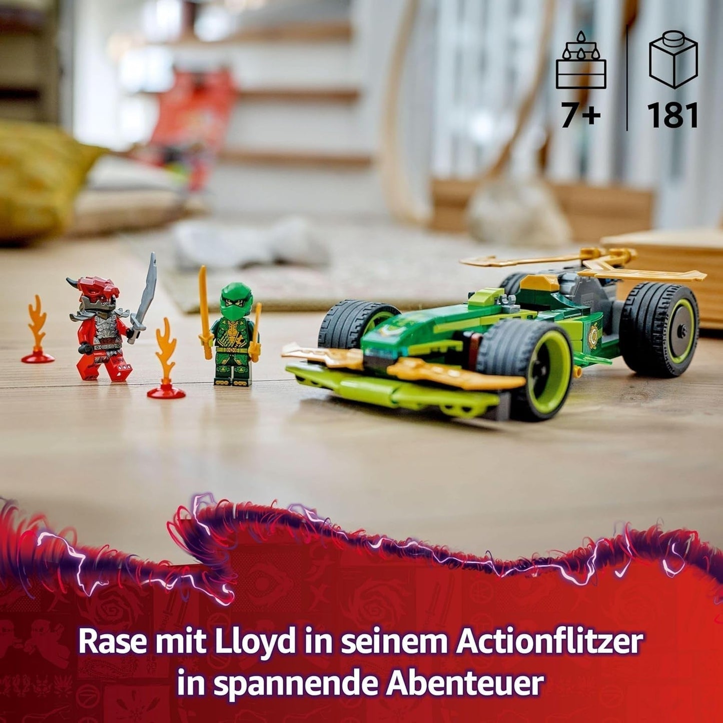 LEGO NINJAGO Lloyd's Action Speedster — zabawkowy samochód do budowania z 2 minifigurkami do odgrywania ról, budowanie zabawkowego samochodu dla dzieci — prezent dla chłopców i dziewcząt od 7 lat 71828 Zestawy do budowania Besuche den LEGO-Store
