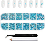 Beadsland 2500 szt. Glas Nailart Strasssteine ​​​​Kristall Flatback Edelsteine ​​​​Runde, ​​Für Handwerk Gemischt 8 Größen SS4 ~ SS30 Mit Picking Pinzette Und Stift (Kristall Weiss)