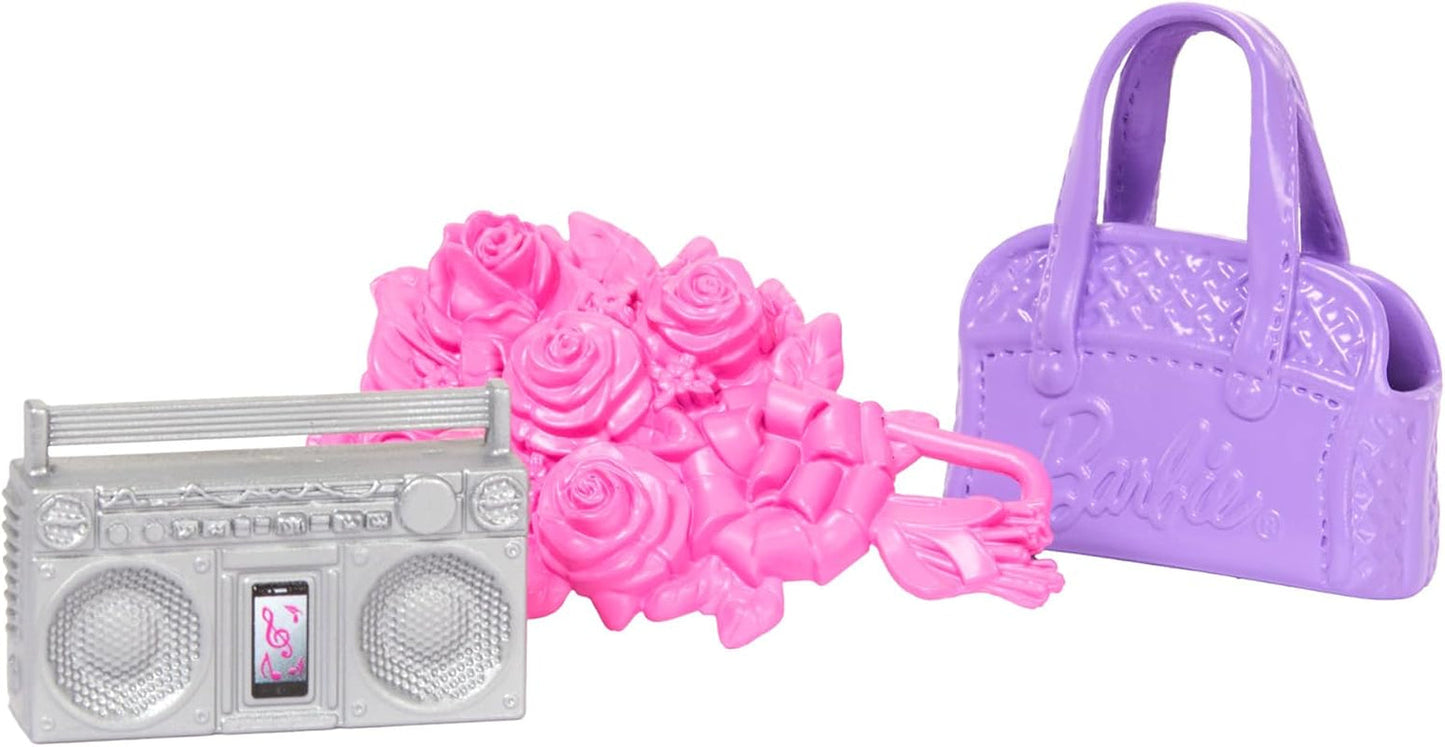 Barbie Ballettstudio Set z 2 Puppen i 9 Zubehörteilen, blond i brunetka Ballerina-Modepuppen z australijskim strojem i zum Tanzmotto passten Teilen, HXC37, [Multicolor]