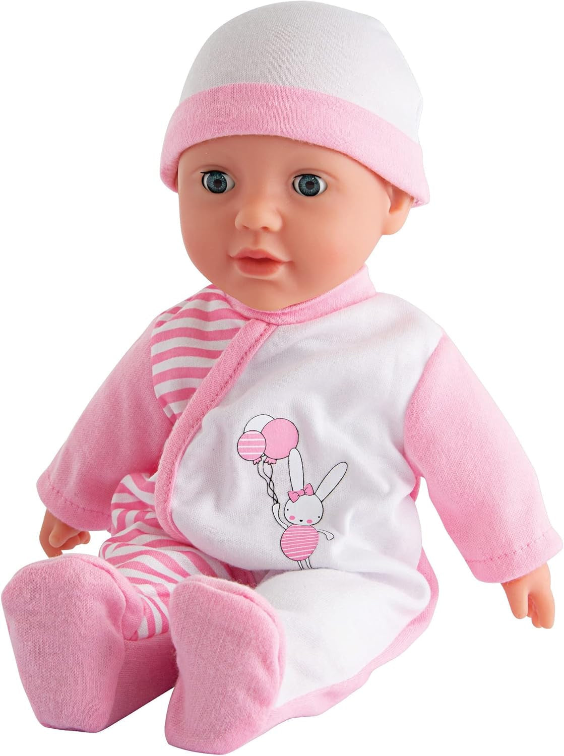 Simba 105140020 - My Love Baby Talk Lalka o miękkim ciele ze zaspanymi oczami w uroczej sukience wydaje 24 dźwięki dziecka Lalka Baby 30 cm od 2 lat Biała Różowa Naty Shop Dolls