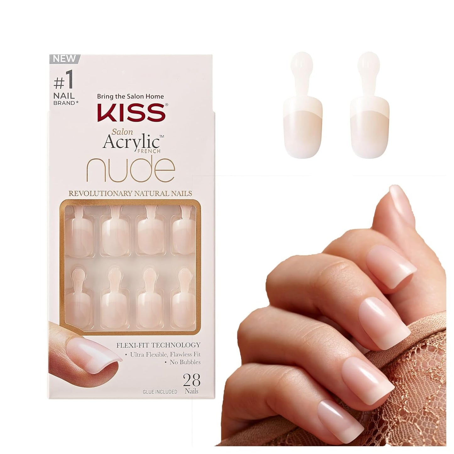 Kiss Nude Nails Niesamowite paznokcie (zestaw 2 sztuk)