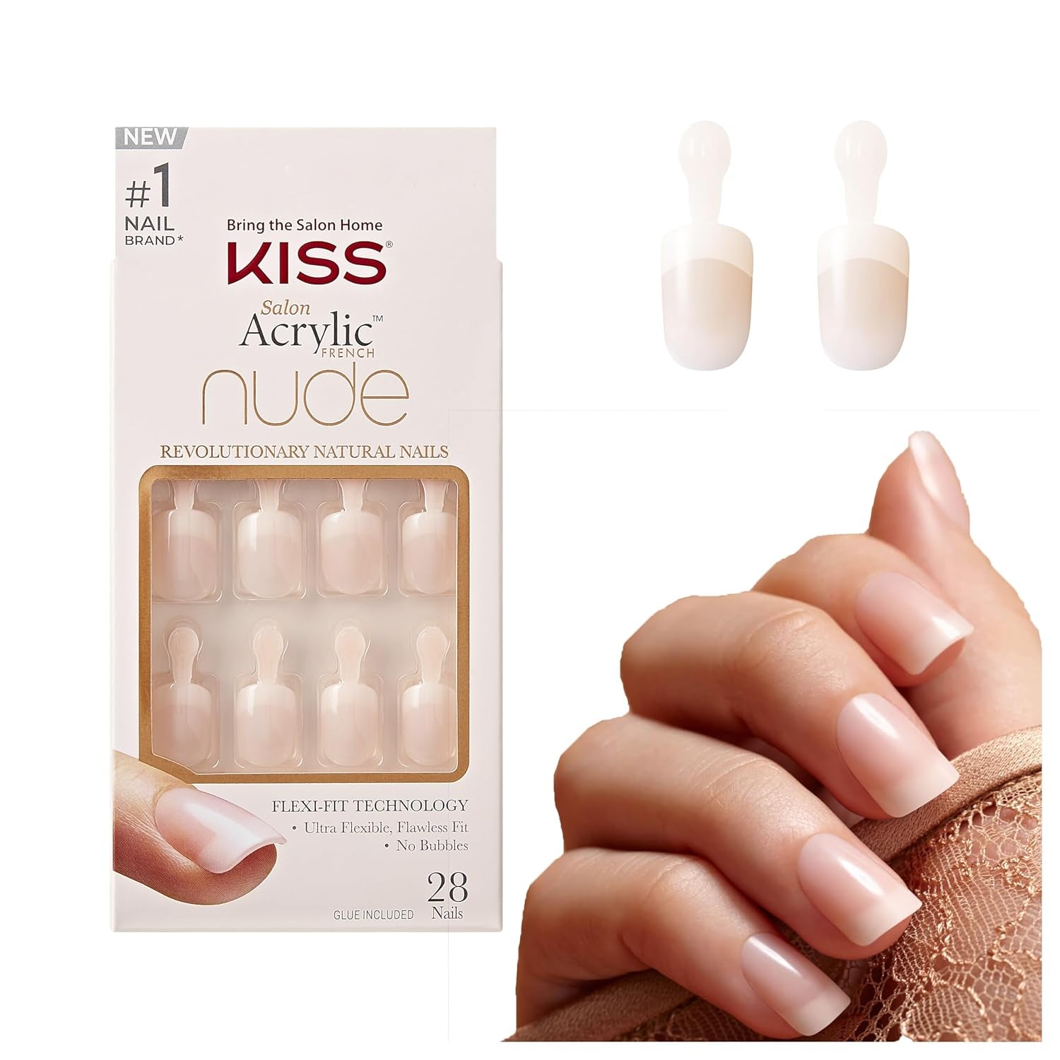 Kiss Nude Nails Niesamowite paznokcie (zestaw 2 sztuk)