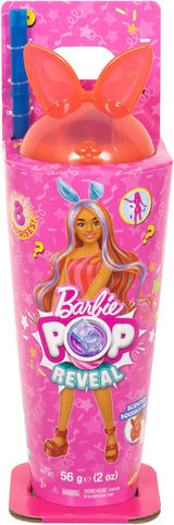 Barbie Pop Reveal Lalka i zestaw akcesoriów Shakes Series Uroczy pachnący kotek Modna lalka i zwierzątko z 8 niespodziankami, w tym zmianą koloru JCN87