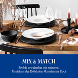 Villeroy & Boch - Manufacture Rock Blanc Geschirrset 6 teilig weiß, Spülmaschinenfest, Mikrowellensicher, Geschirr Modern, Zestaw startowy, Speiseteller, Pastateller, Müslischalen, Premium Porzellan