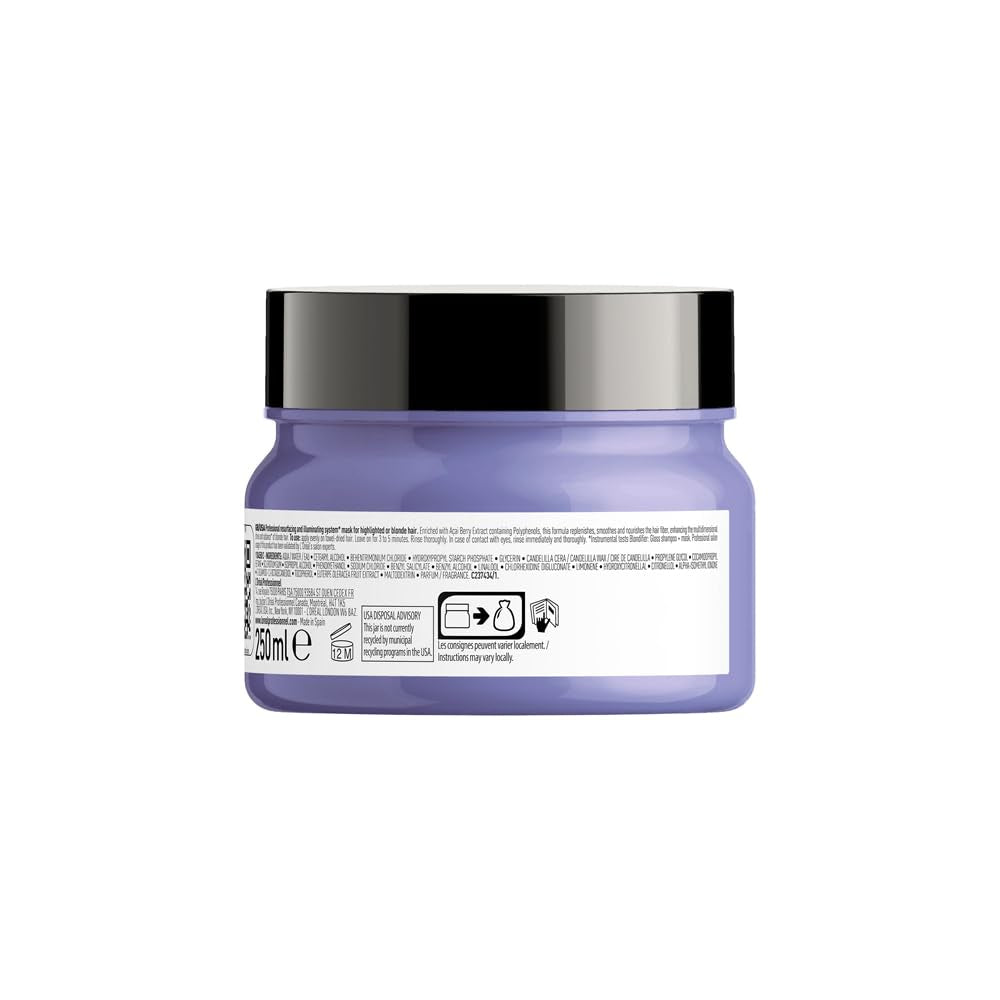 L'Oréal Professionnel | Odżywcza maska do włosów blond i rozjaśnianych, ekstrakt z owoców Açai, Serie Expert, maska do blond Maska do włosów Naty Shop
