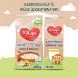 Milupa Baby Owsianka - Owsianka Owsianka i Owoce 10 miesięcy do 3 lat Jedzenie dla dzieci 1 x 400 g (2 sztuki w opakowaniu)