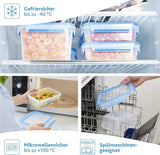 Emsa 515585 Klips do żywności i zamykanie | 3-częściowy zestaw | plastik | przezroczysty / zielony | Pudełka do przechowywania żywności Naty Shop o pojemności 0,55 / 1 / 2,2 litra