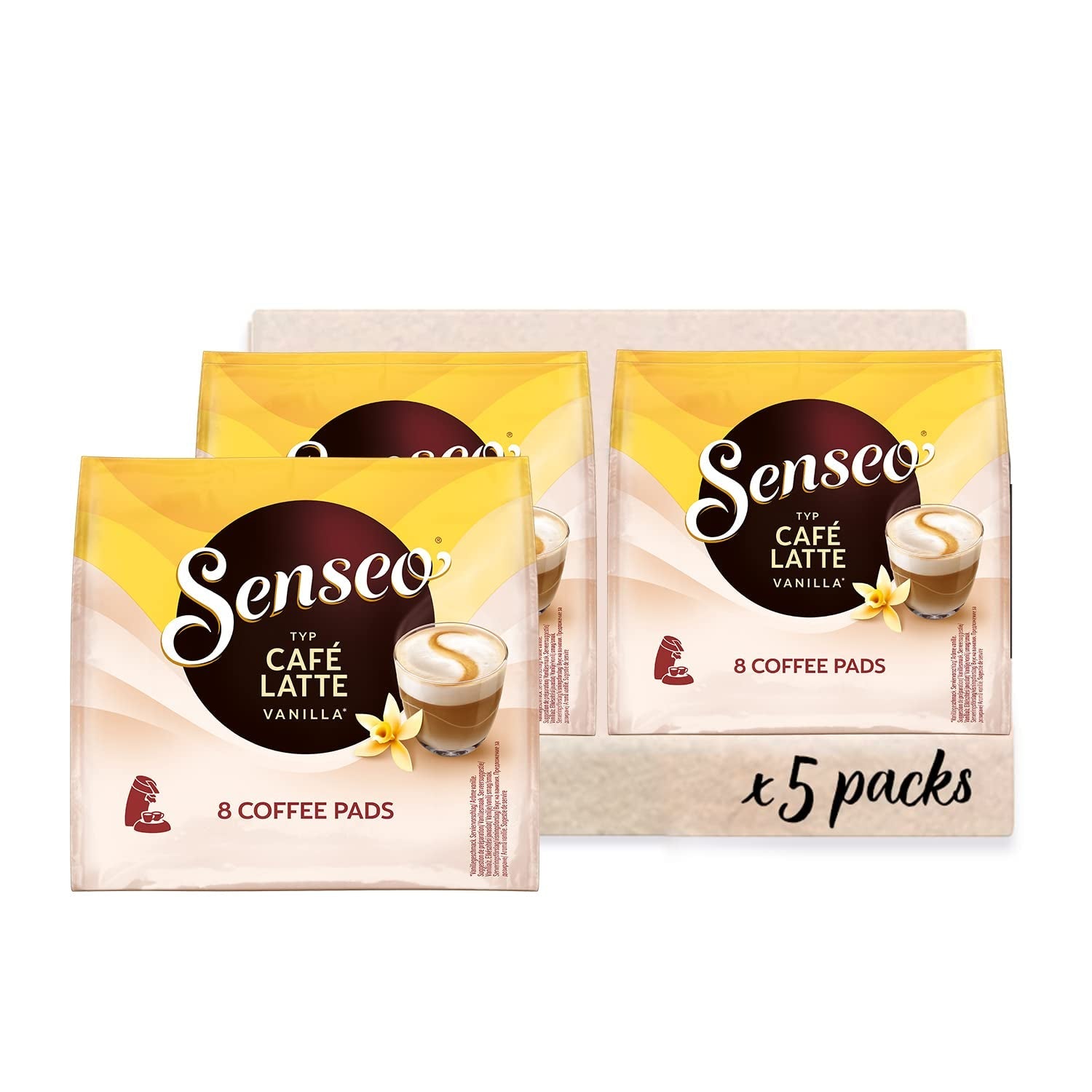 Senseo Pads Café Latte Vanilla, 5 x 8 Getränke, 40 kapsułek Kaffeepads