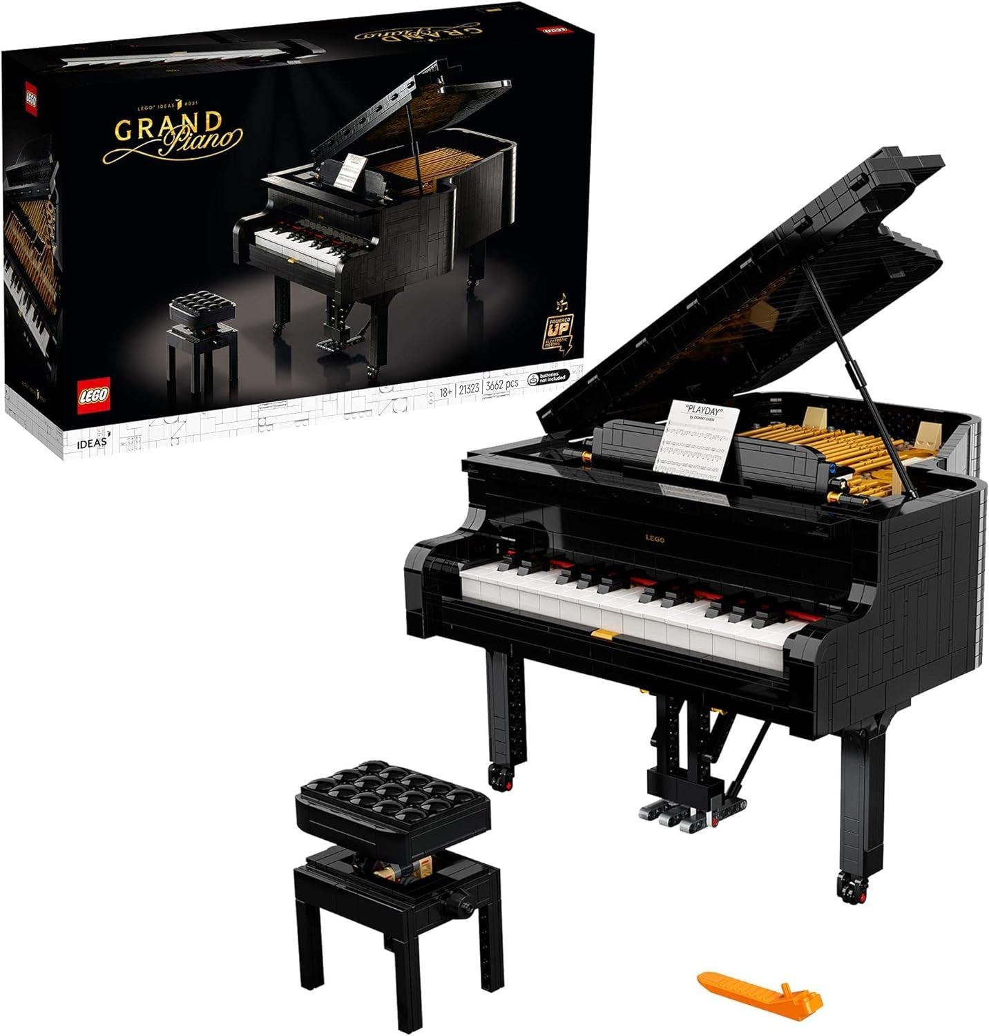 LEGO Ideas Fortepian koncertowy (21323); Zestaw konstrukcyjny; Twój własny fortepian koncertowy; Świetny projekt modelarski dla utalentowanego pianisty, muzyka, melomana i hobbysty (3662 elementów) Zestawy do budowania Besuche den LEGO-Store Single