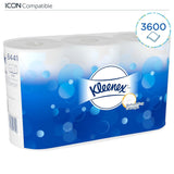 Papier toaletowy Kleenex Standard Roll 8441 – 2-warstwowy papier toaletowy – 6 opakowań po 6 rolek x 600 arkuszy każda, biały (łącznie 36 rolek/21 600 arkuszy)