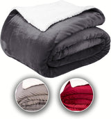 Wygodny koc Komfortec 150X200 Cm, koc z puszystego polaru z certyfikatem Oeko-Tex, ciepły koc sherpa na sofę, gruby koc na sofę, bordowy Łóżka i koce Besuche den Komfortec-Store Antracyt 150 X 200 Cm