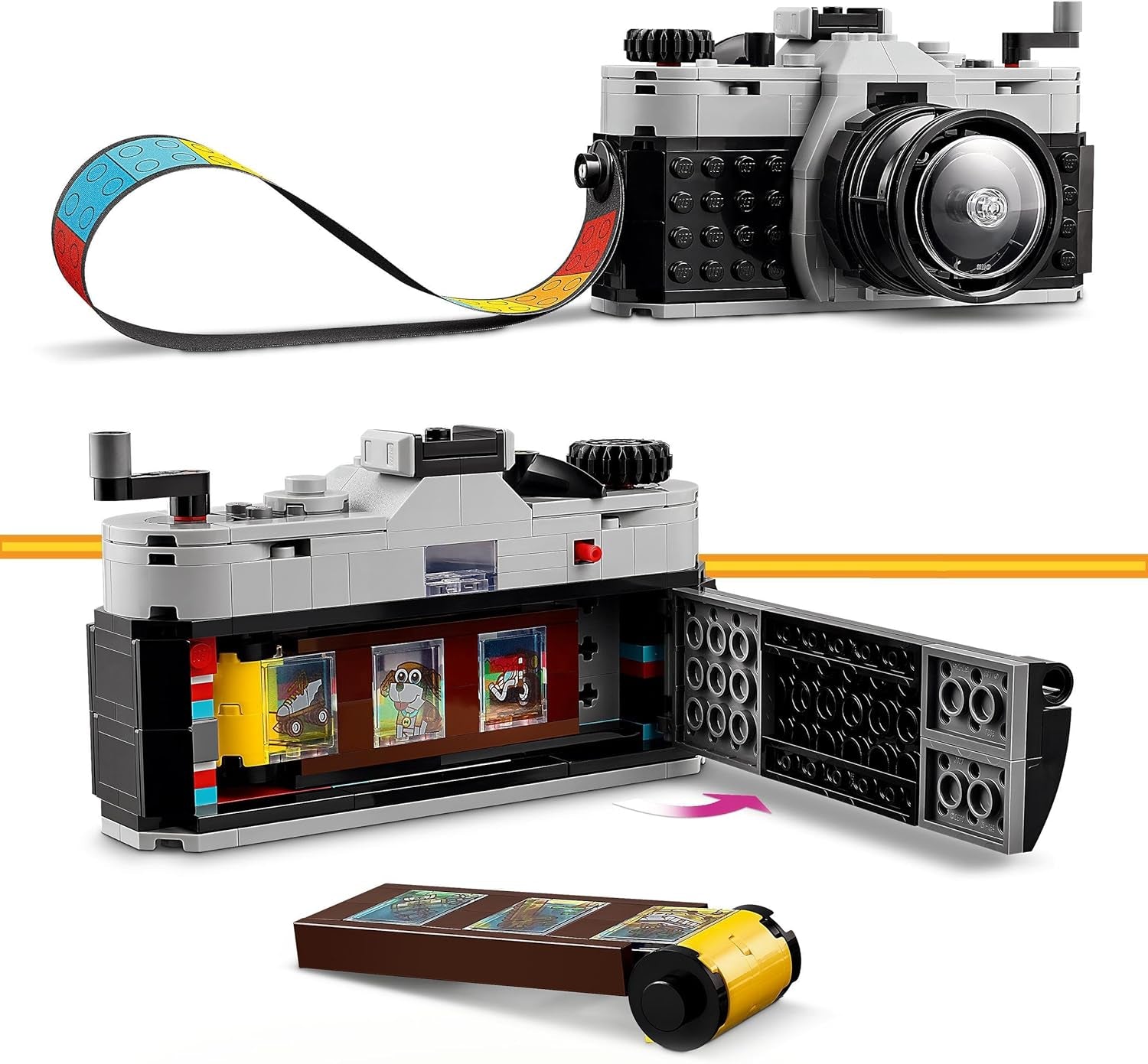 LEGO Creator Zabawka z aparatem retro 3 w 1, kamera, telewizor, dekoracje na biurko dla dzieci lub akcesoria do sypialni, prezenty fotograficzne dla dziewcząt i chłopców w wieku 8 lat 31147 Zestawy do budowania Kup w sklepie LEGO