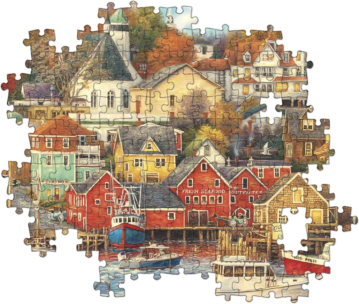 Clementoni - 31685 Kolekcja Puzzle - Good Times Harbor - Puzzle 1500 elementów od 14 lat, puzzle dla dorosłych z ukrytymi przedmiotami, gra zręcznościowa dla całej rodziny, średnie Puzzle Naty Shop