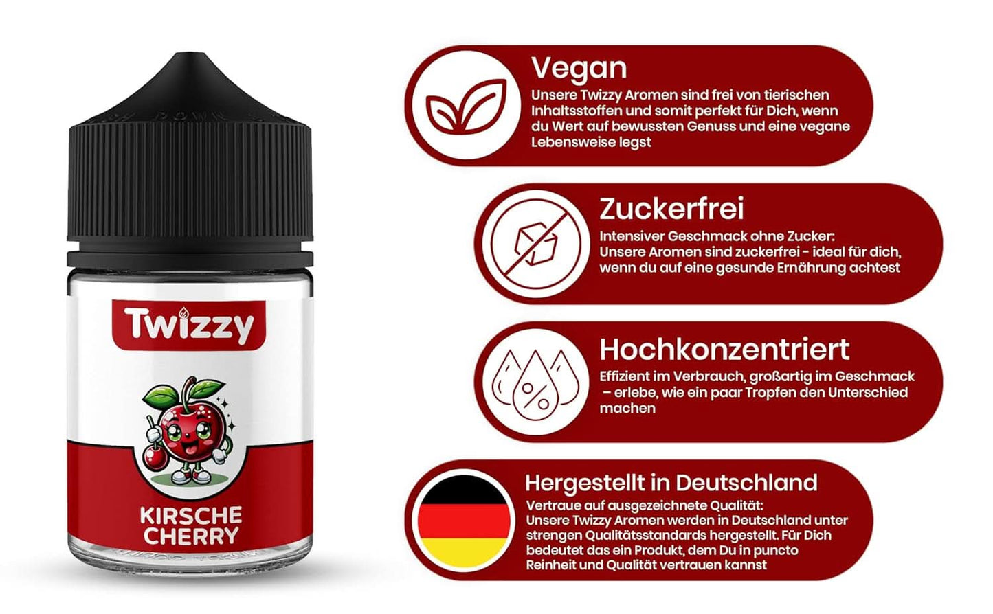 Aromat spożywczy Twizzy Wiśniowy - 60 ml - Intensywny smak - Idealny do wypieków Aromas Naty Shop